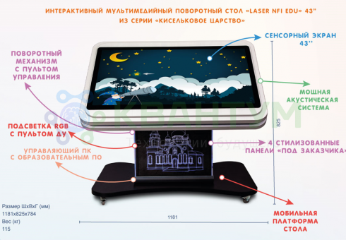 Интерактивный мультимедийный сенсорный стол «Laser NFI edu 43»